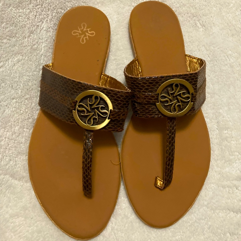 Brown/gold sandals